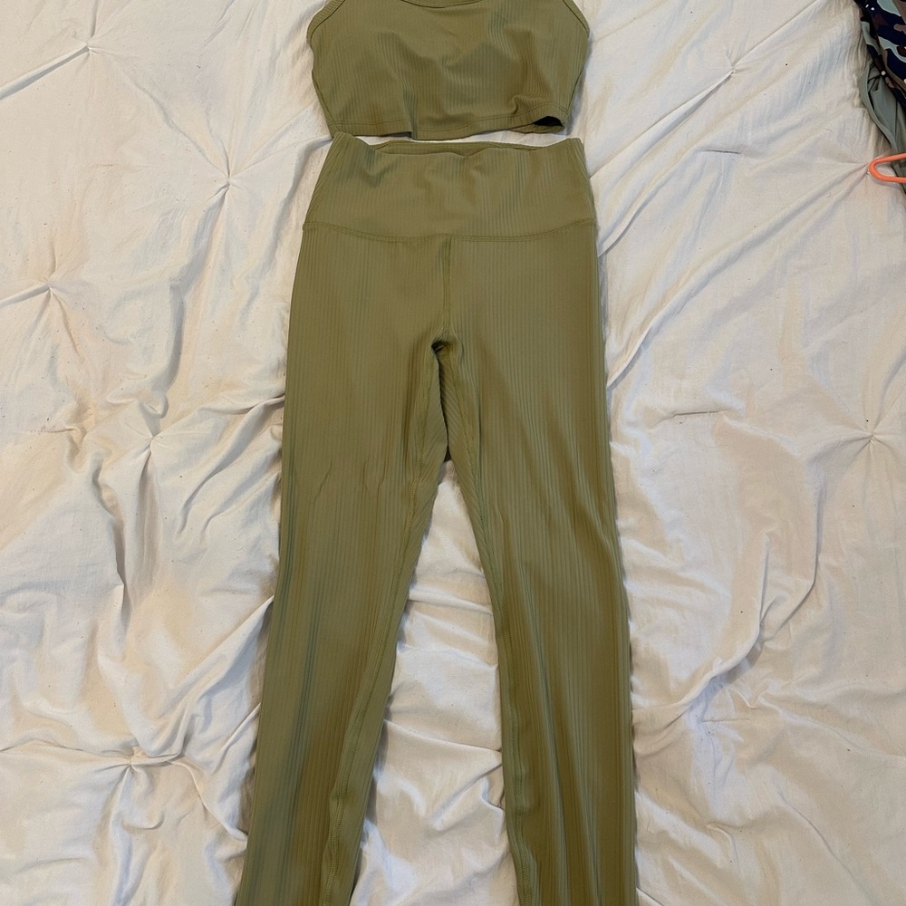 Olive Green Women's Workout Set